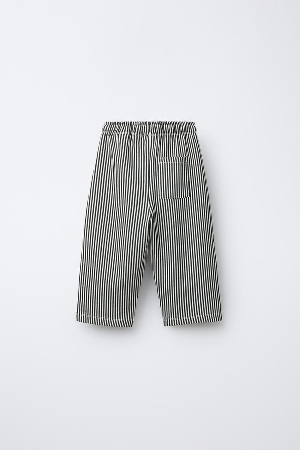 ZARA БРЮКИ ИЗ МЯГКОЙ ТКАНИ В ПОЛОСКУ, ЭКРЮ/ЧЕРНЫЙ