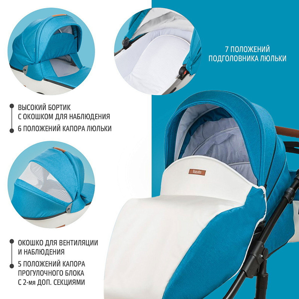 Детская коляска Nuovita Carro Sport 2 в 1 Marino bianco/Морской белый