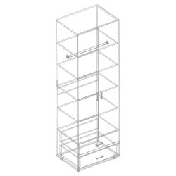 Шкаф 2-ств с 2 ящиками с полками(+штанга) МС "Сандра"(Белый лофт)