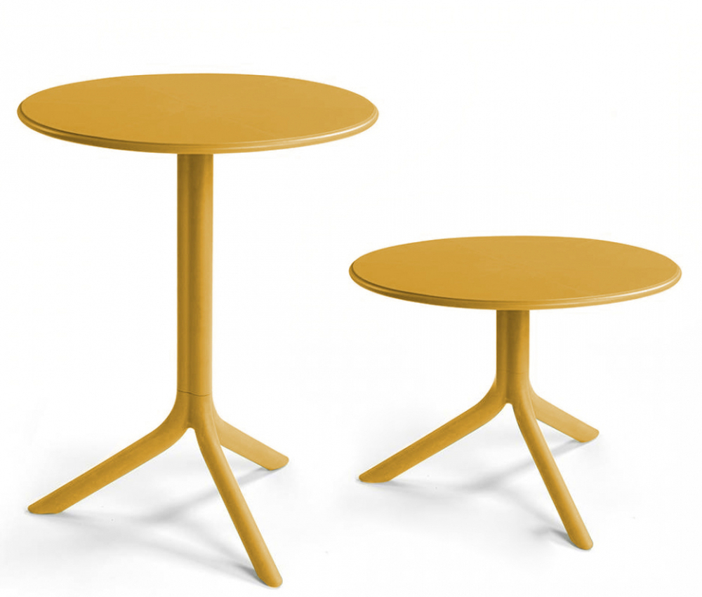 Стол пластиковый обеденный Nardi Spritz + Spritz Mini, горчичный