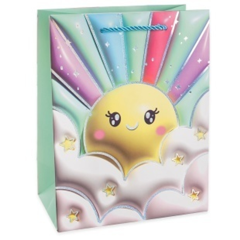 Пакет подарочный, Зефирная нежность, Дизайн №2, Металлик, 23*18*10 см