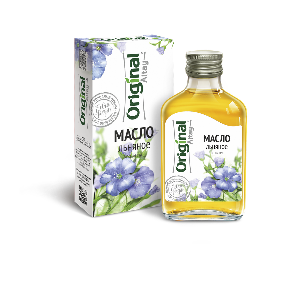 Масло льняное холодного отжима 100, 250 и 500 мл (Алтайский край)