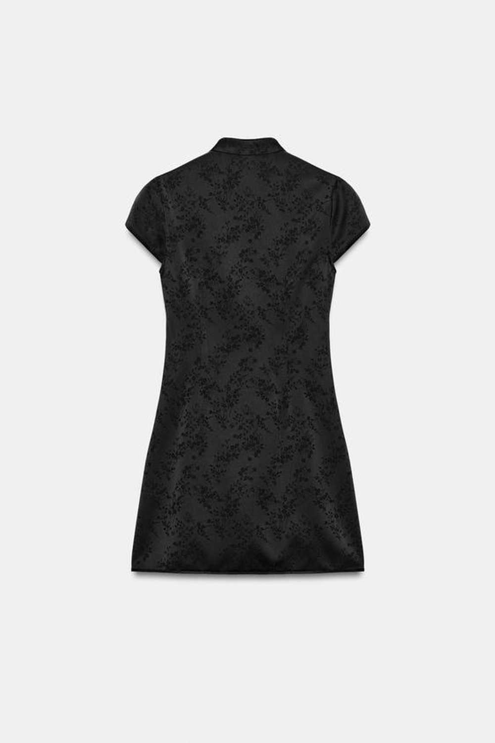 ZARA КОРОТКОЕ ЖАККАРДОВОЕ ПЛАТЬЕ, ЧЕРНЫЙ