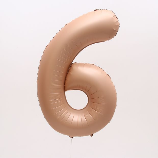 К Шар 40 Цифра 6 цвет «Карамель» (БГ-60)