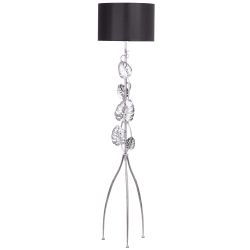 Светильник напольный торшер Monstera Deliciosa (Монстера) с абажуром Винтаж-2 Черный