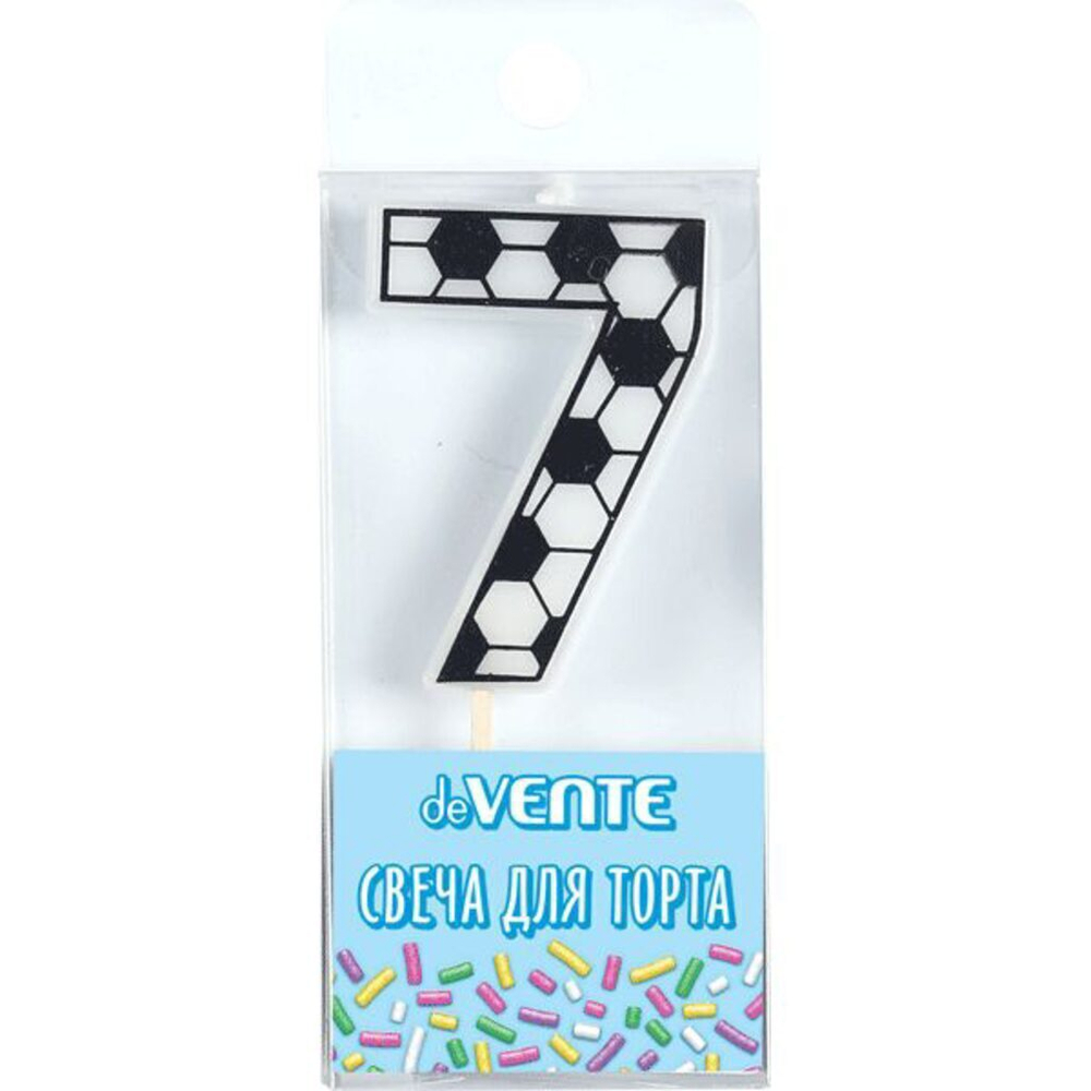 Свеча-цифра "7" Футболист, 5см