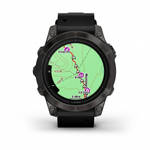 Смарт часы Garmin Epix Pro (Gen 2) Sapphire Edition 47 мм, титановый, угольно-серый DLC, черный кожаный ремешок