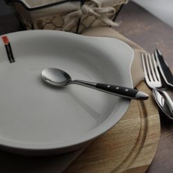 Ложка кофейная 13,8 см ручка черный пластик   P.L. Proff Cuisine [12]