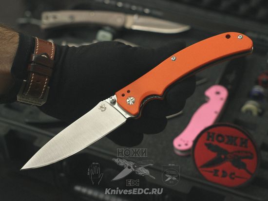Складной нож Steelclaw Кедр-3 оранжевый c клинком из стали D2, рукоять G10