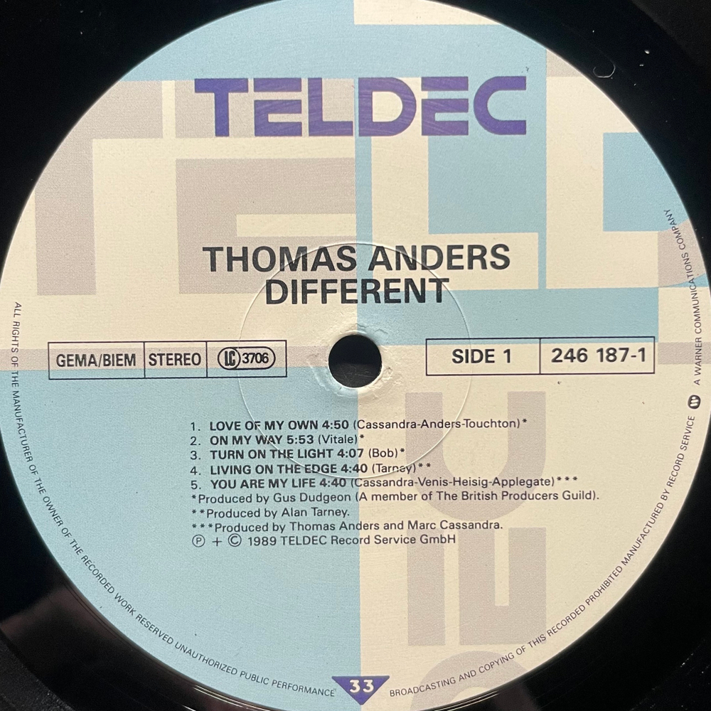 Thomas Anders ‎– Different (Германия 1989г.)