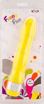 Желтый водонепроницаемый вибратор 21,5 см.