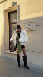 MINI пуховик с объемным капюшоном, MILK 🥛