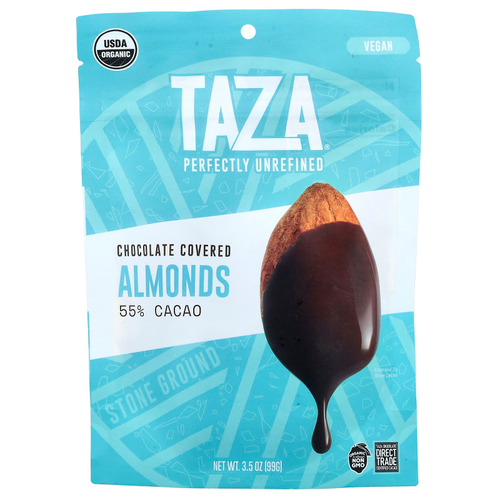 Taza Chocolate, миндаль в шоколаде, 55% какао, 99 г (3,5 унции)