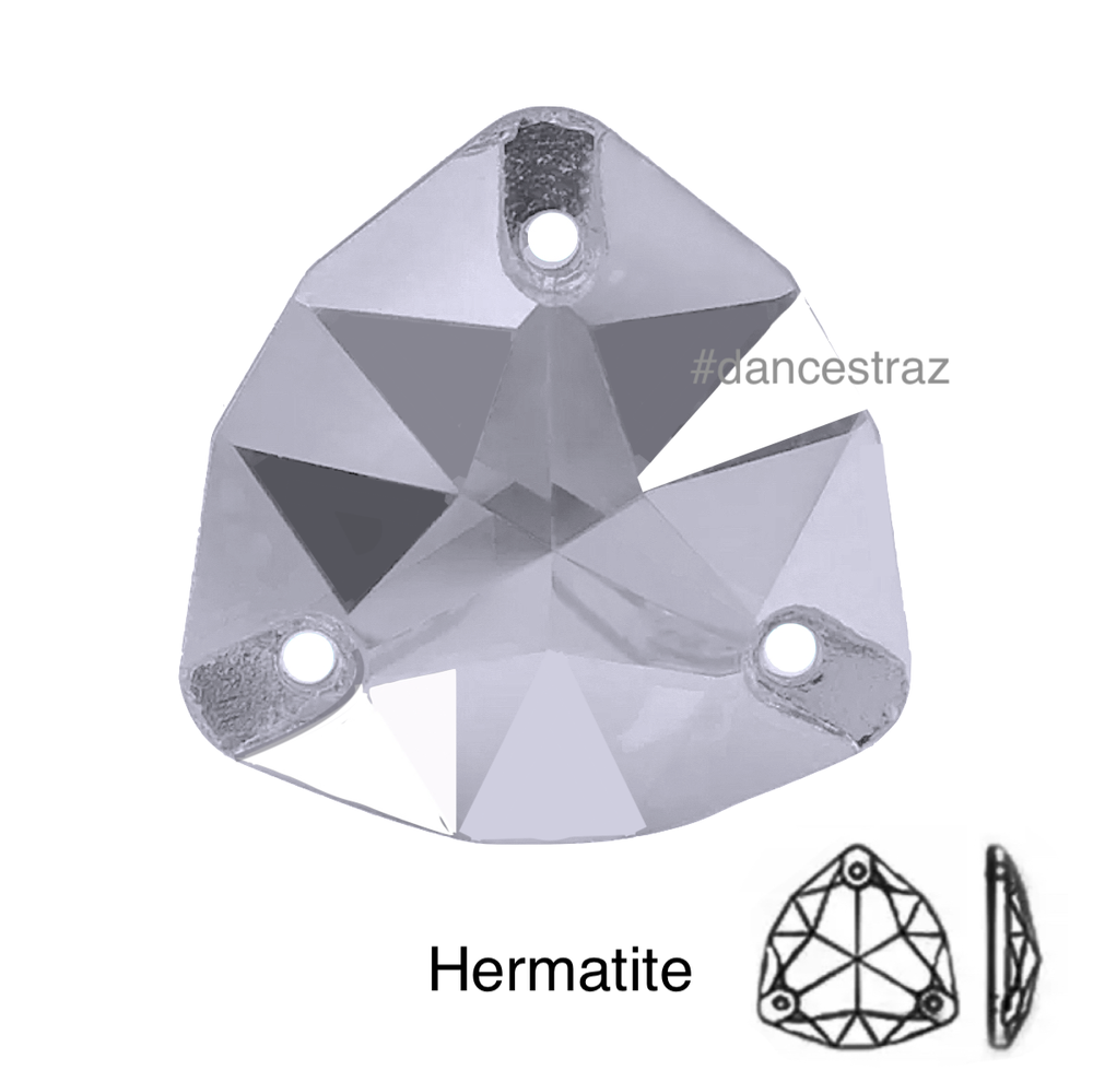 Стразы пришивные, Fat Triangle, Hematite, 280HEM, 24mm, (24 ea/pkg), 5A+, (F2)