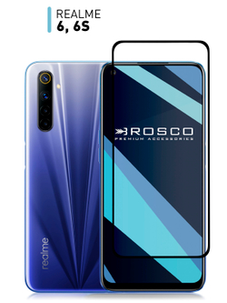 Защитное стекло ROSCO для realme 6;realme 6s оптом (арт. RM-6-FSP-GLASS-BLACK)