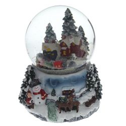 GAEM Фигурка декоративная "Рождество" в стекл шаре (свет, муз, вьюга, 3хAAA), D 10 см, L13 W13 H15 см