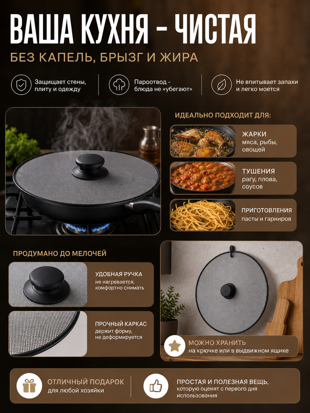 Крышка Экран от брызг 29см