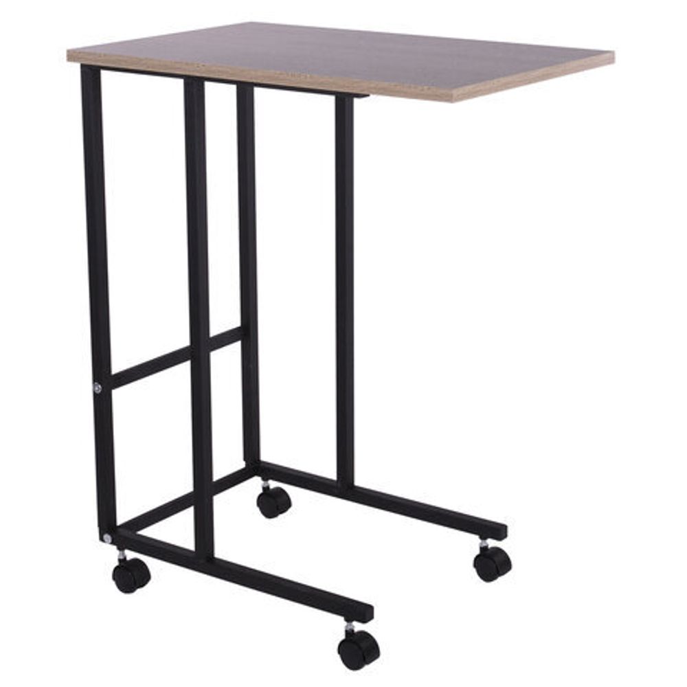 Стол BRABIX "Smart CD-014", 380х600х755 мм, ЛОФТ, на колесах, металл/ЛДСП дуб, каркас черный, 641884