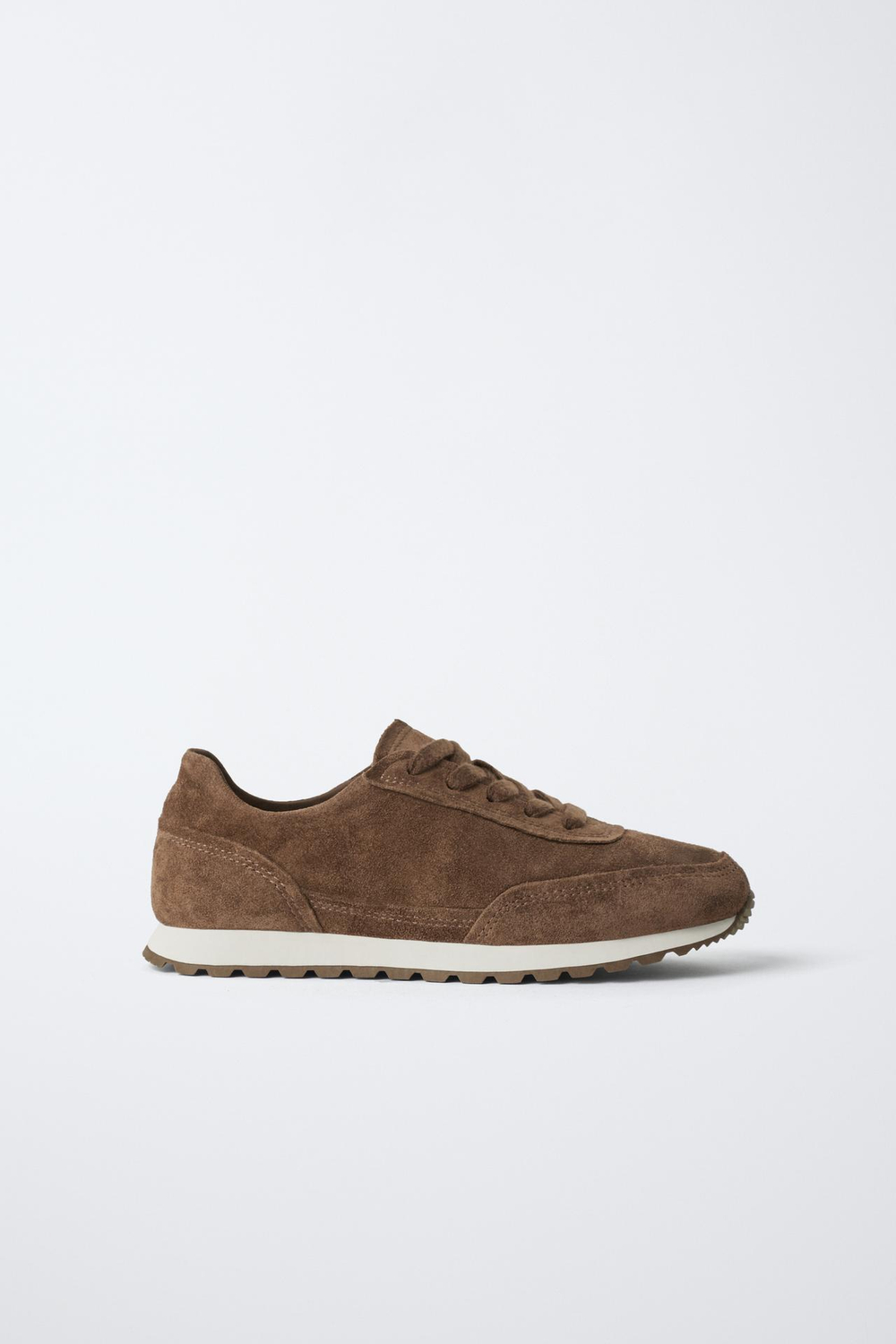 ZARA КОЖАНЫЕ СПОРТИВНЫЕ КРОССОВКИ, КОРИЧНЕВЫЙ