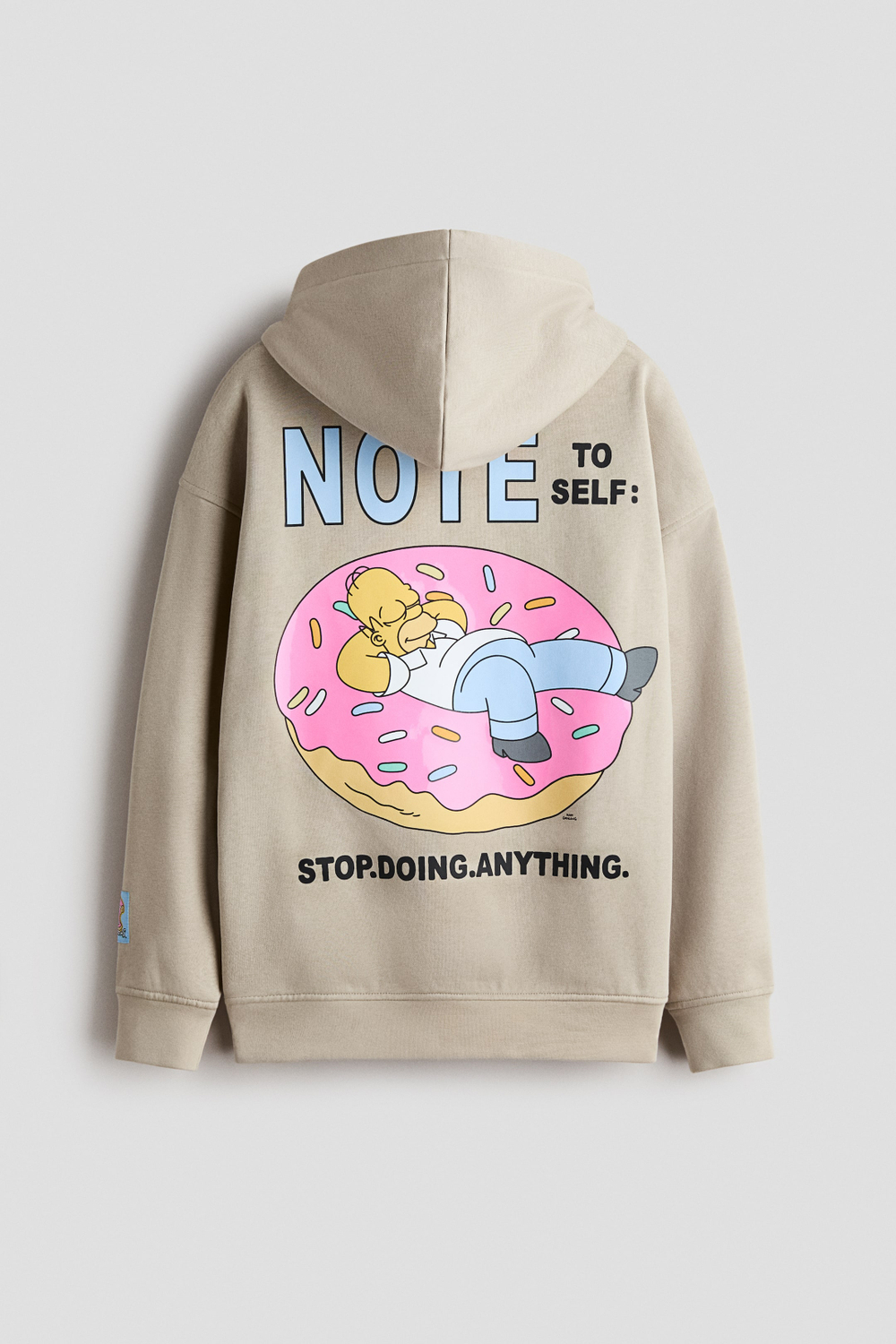 H&M Толстовка с капюшоном и принтом, бежевый