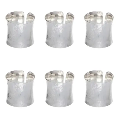 Набор колец для салфеток 6шт «Камея» 4*4см, серебро