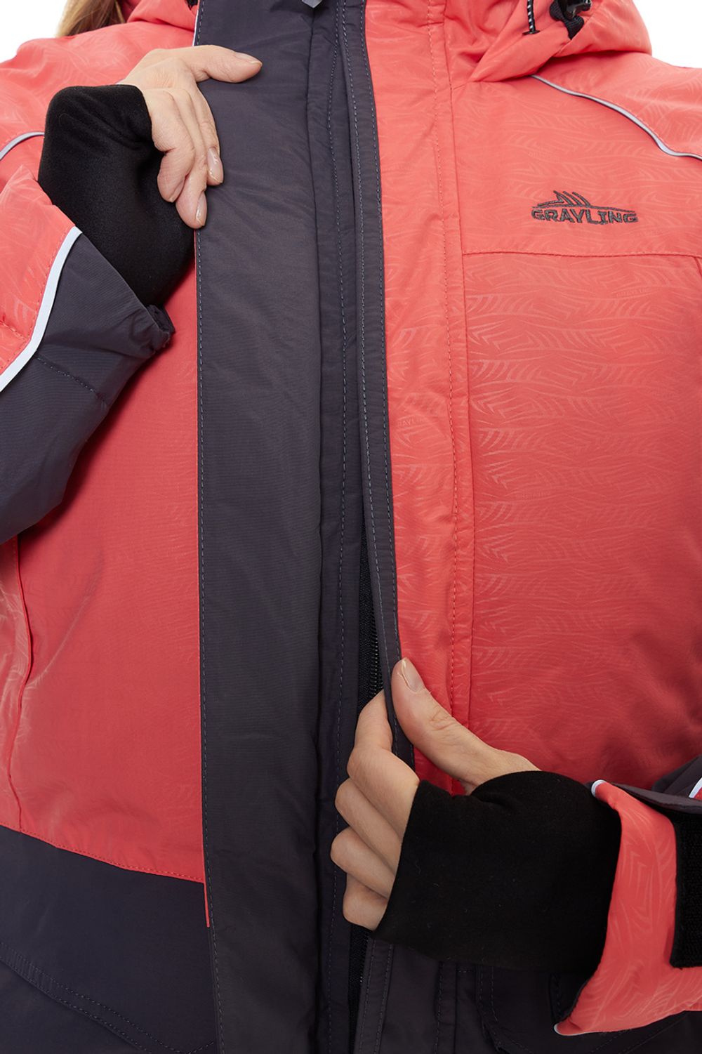 Костюм женский Ангара -35 (графит, лосось) GRAYLING