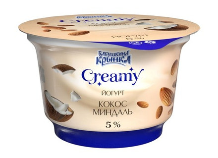 Йогурт "Creamy" 5% 200г. Кокос-Миндаль Бабушкина крынка