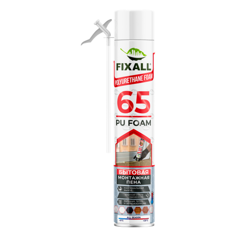 Пена Монтажная Бытовая FIXALL 65 750мл