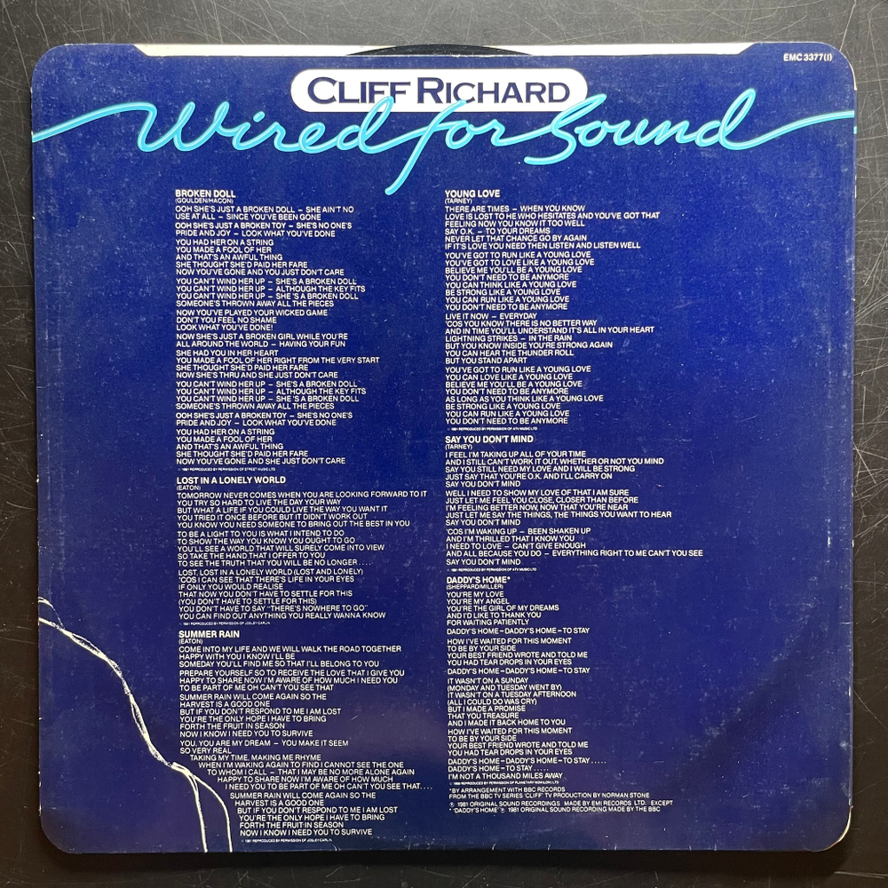 Cliff Richard ‎– Wired For Sound (Англия 1981г.)