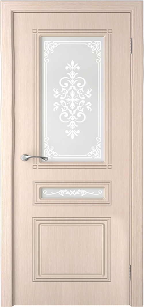 Межкомнатная дверь Стиль / Цвет Беленый дуб / Художественное остекление  / Двери Верда