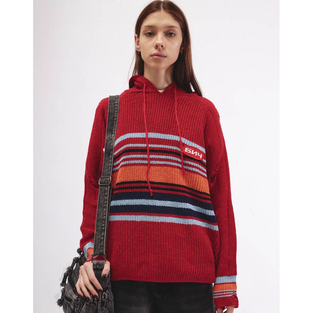 Свитер БИЧ с капюшоном красный