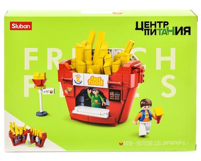 Констр. блочный Слубан Фуд-корт Картошка фри 320 эл., коробка