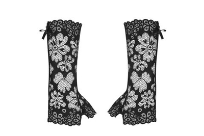Нежные кружевные высокие митенки (Цвет: черный)