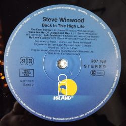 Винтажная виниловая пластинка LP Steve Winwood Back In The High Life (Germany 1986)