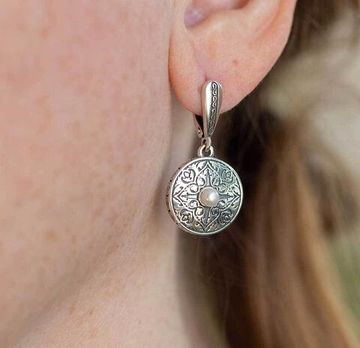 Православные серьги с жемчужиной