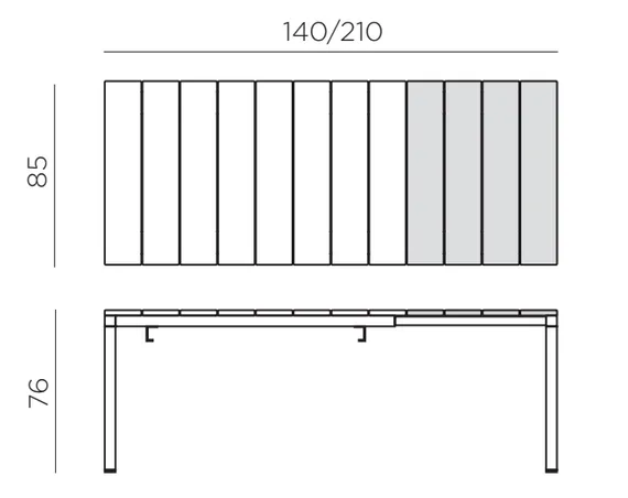 Стол раздвижной Rio 140-210х85 см, белый