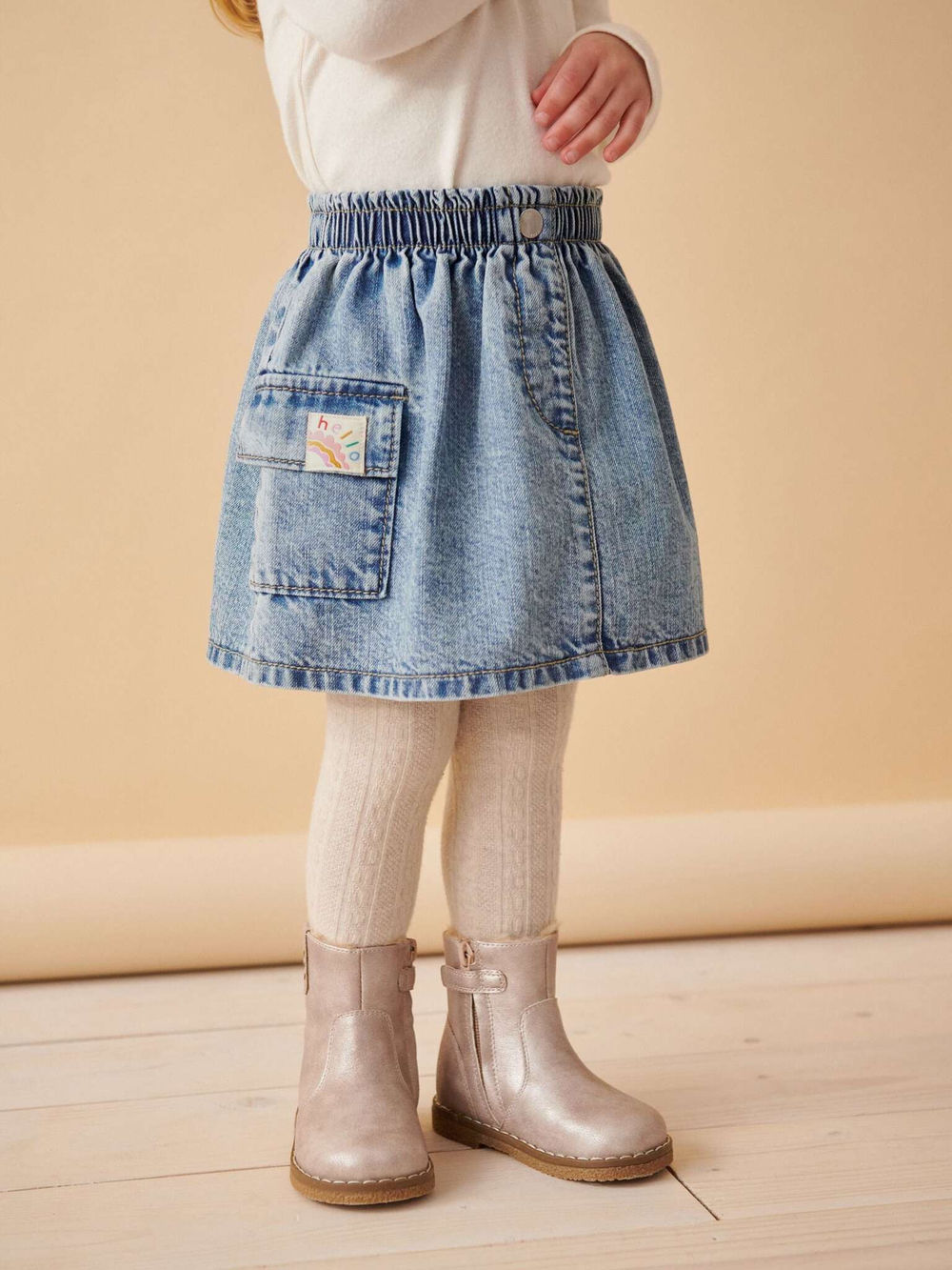 Юбка джинсовая с карманами для девочки Next 105-222, Синий