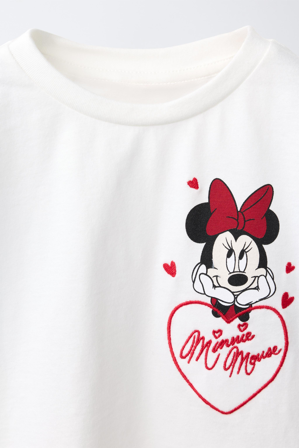 ZARA КОМБИНИРОВАННАЯ ФУТБОЛКА MINNIE MOUSE © DISNEY, БЕЛЫЙ
