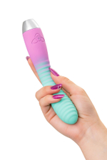 Мятно-розовый вибратор с изогнутой головкой Azalia - 20,5 см. (Цвет: мятный)