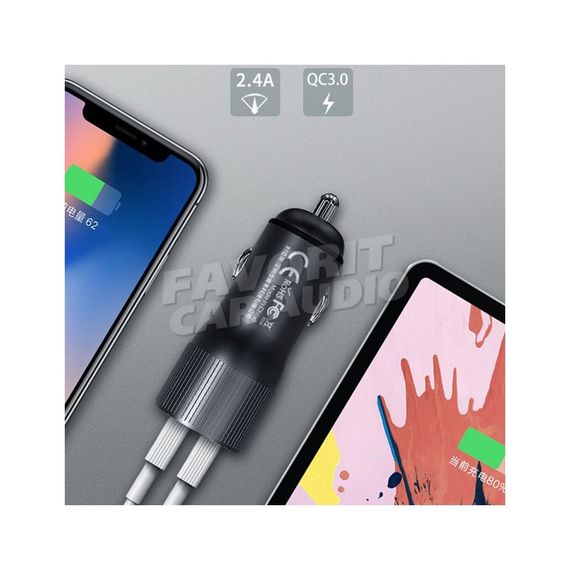 АЗУ 2USB Remax RCC221 Retour 2400mA пластик QC3.0 чёрный