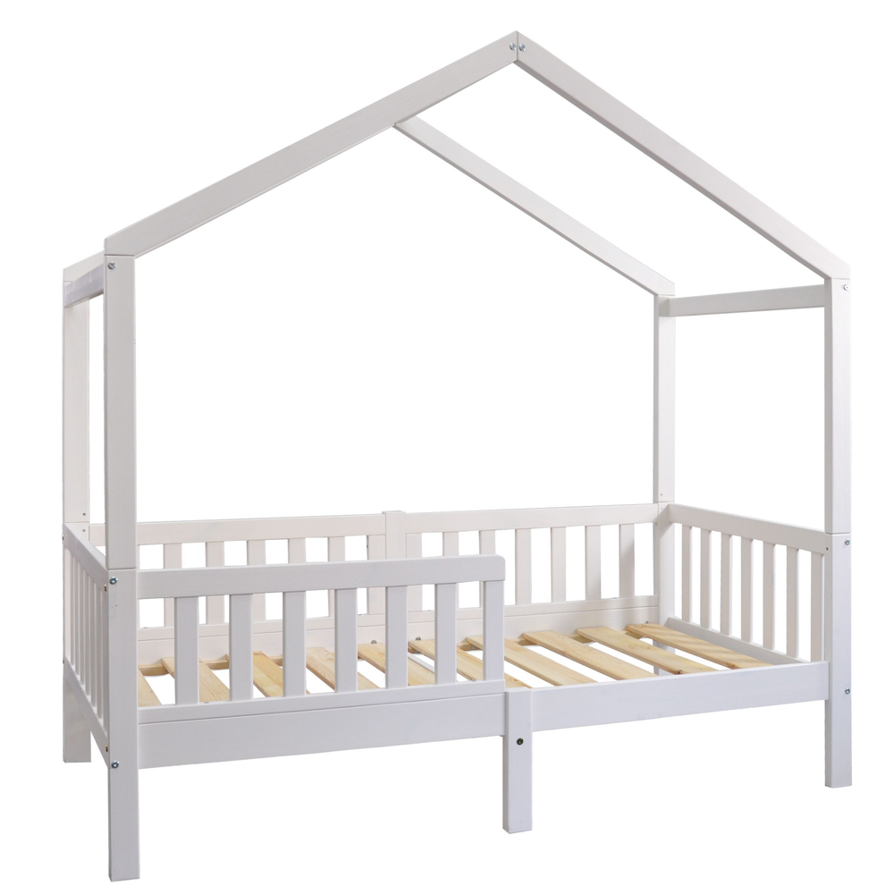 Кровать детская Фиона 160х80, деревянная из массива сосны, белый