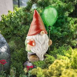 Светильник уличный ЭРА ERASF22-08 садовый на солнечной батарее полистоун Гном Мухомор с шариком 30 см | Садовые декоративные светильники