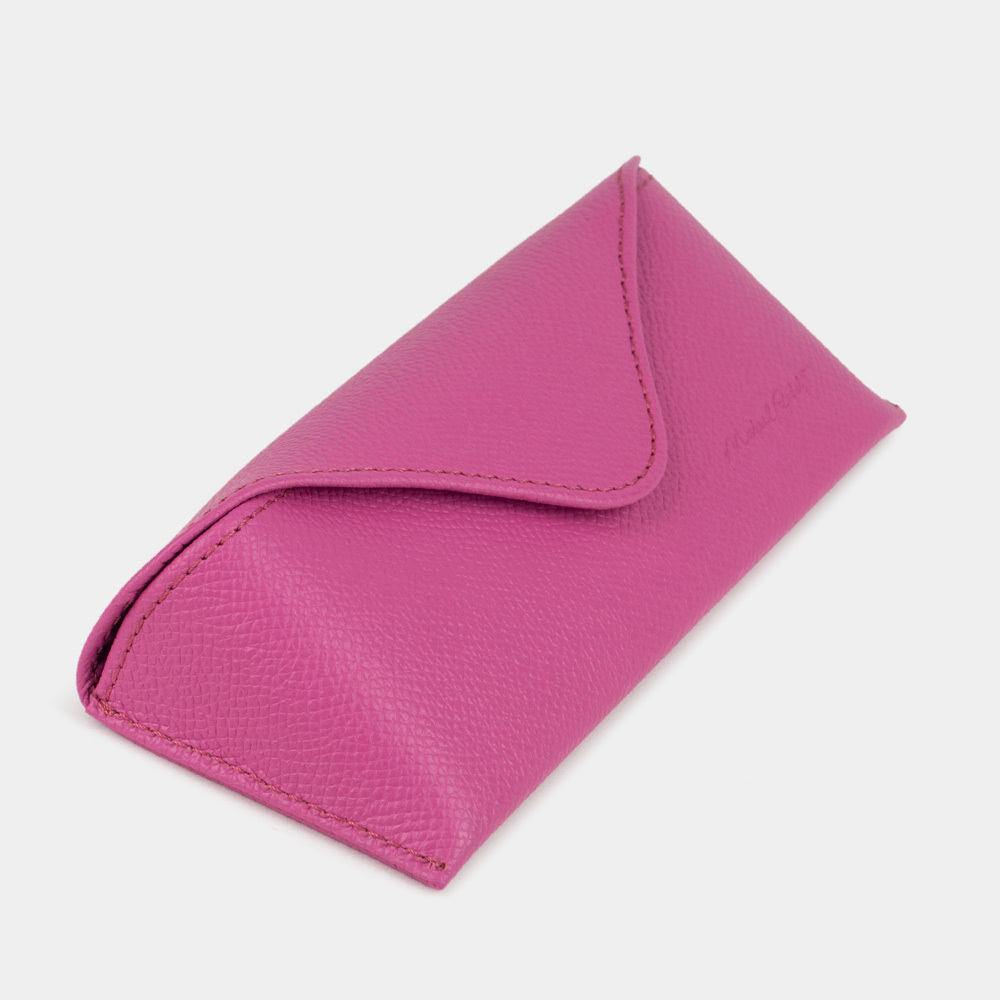 Футляр кожаный  для очков Vision Easy цвета фуксия Safiano