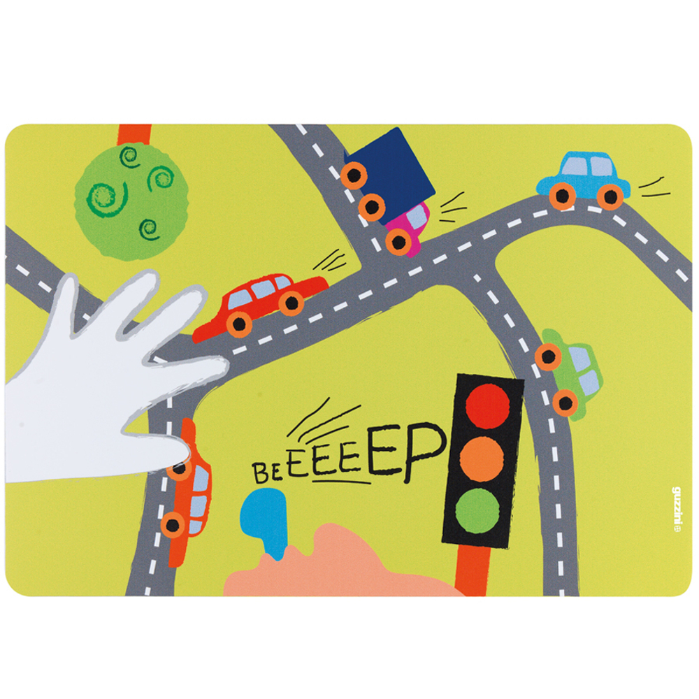 Мат сервировочный детский on the road, зеленый