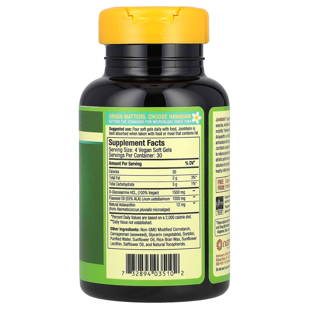 Nutrex Hawaii, BioAstin®, гавайский астаксантин, JointAstin™, 120 веганских капсул