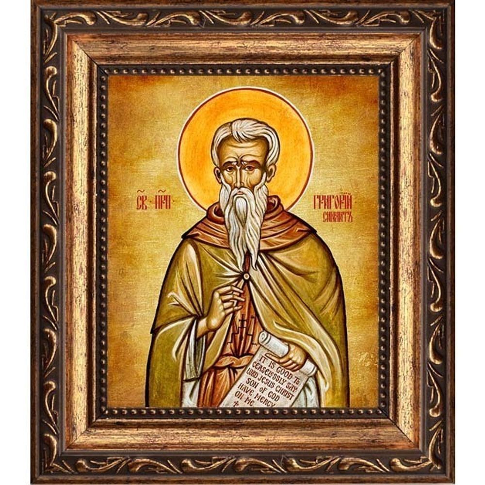 Григорий Синаит преподобный. Икона на холсте.