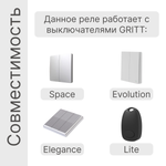 Умное реле GRITT Core 2.0 в подрозетник 2 линии 433 + WiFi, CR2202W