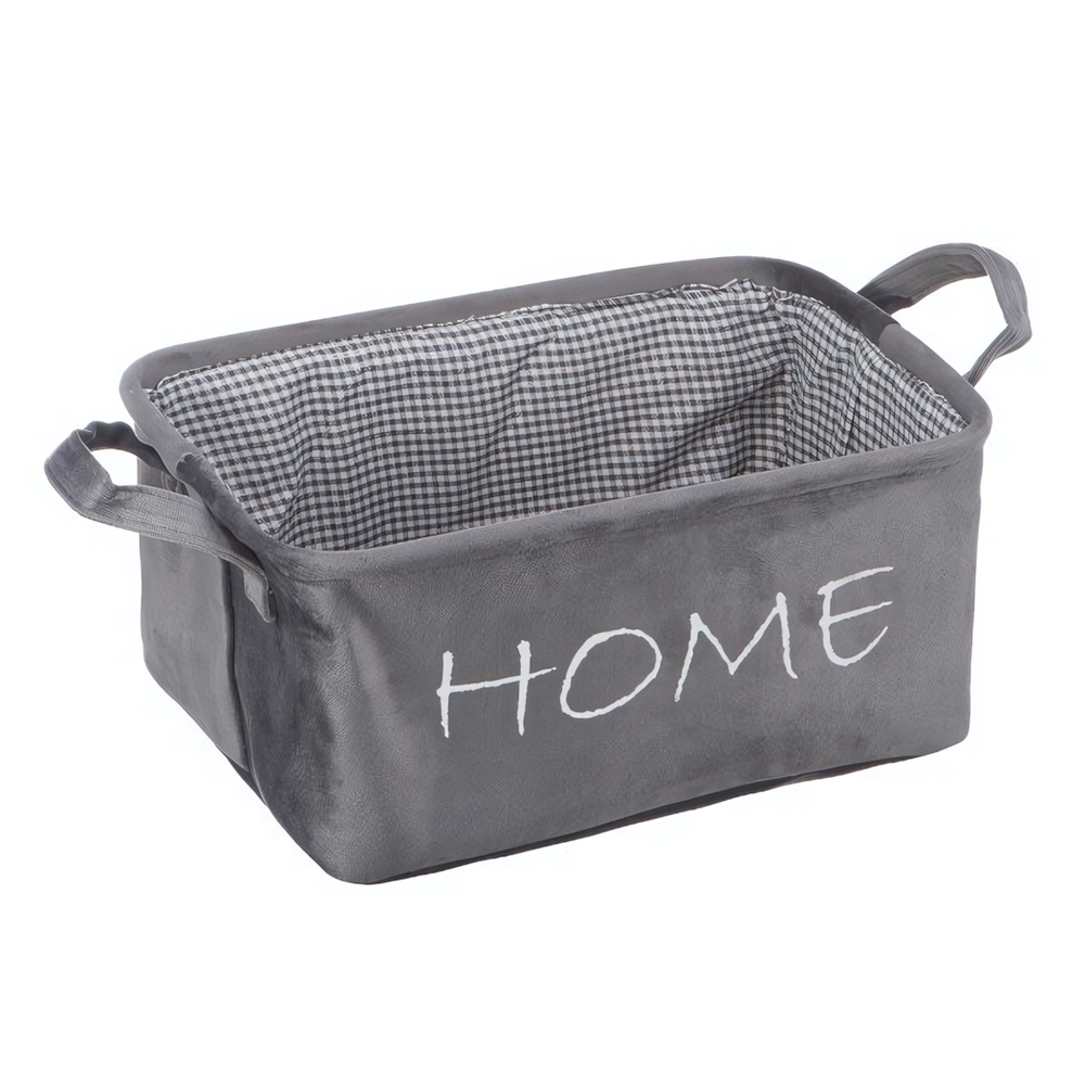 Корзина для хранения "Велюр" Д340 Ш220 В160, серый