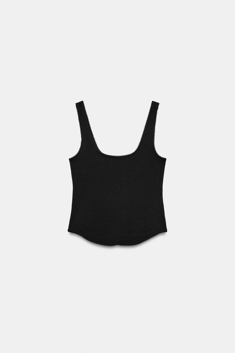 ZARA ТОП В РУБЧИК НА БРЕТЕЛЯХ, ЧЕРНЫЙ