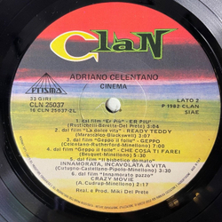 Винтажная виниловая пластинка LP Adriano Celentano Cinema (Italy 1982) Yuppi Du